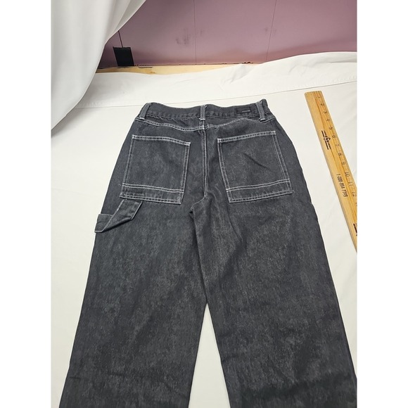 Rsq Y2k Baggy Mens Dark Black Denim Jeans Size 26x30 Carpenter - Picture 14 of 15
